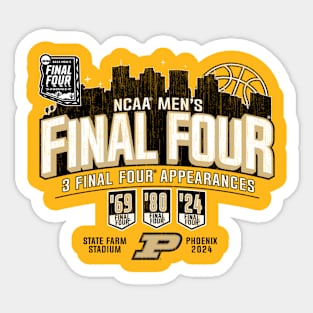 Purdue Boilermakers Final Four 2024 Basketball Vintage Gray Sticker